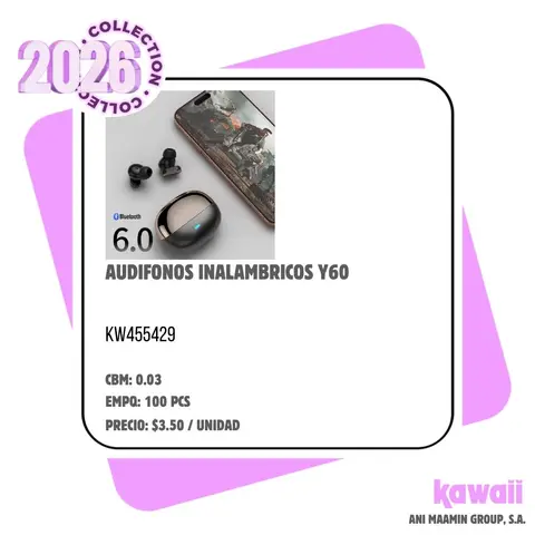 AUDIFONOS INALAMBRICOS Y60